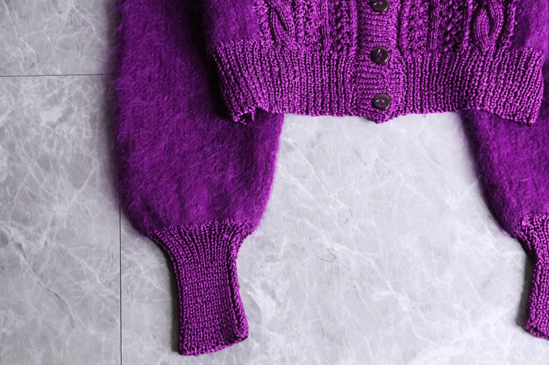 vivid purple short length alan cardigan