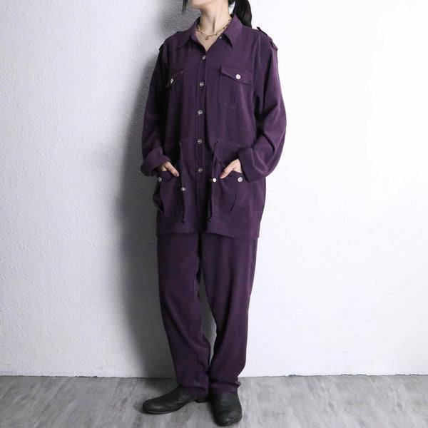 purple color poly mulch pocket set-up