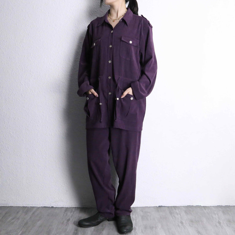 purple color poly mulch pocket set-up