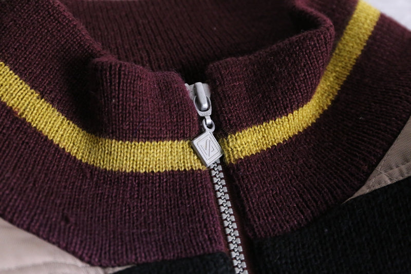 knit switch half-zip pull-over