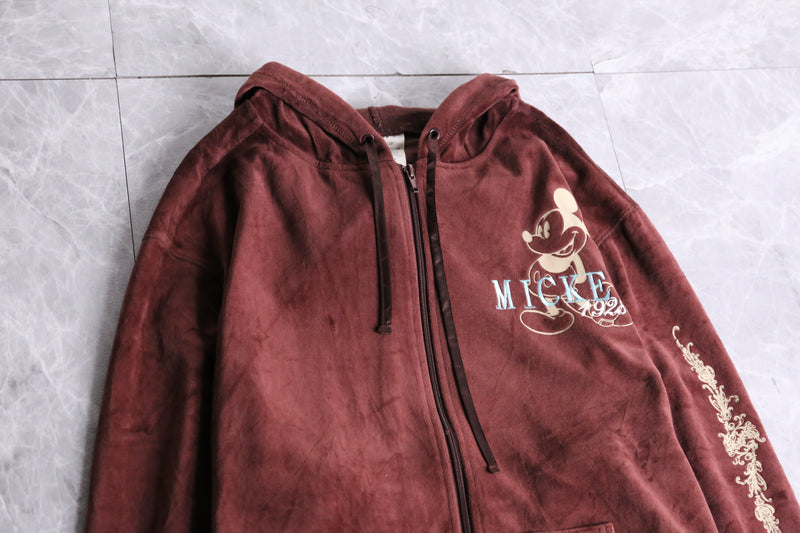 "Mickey" velour zip-up hoody