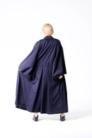 BISHOOL Wool Gabardine KIMONO Dress Coat dark blue