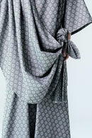 BISHOOL Bloom Jacquard Drape Cloth Top gray
