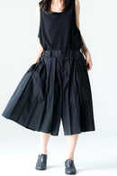 BISHOOL Wool Gabardine Wide Pleats 袴 Half Pants