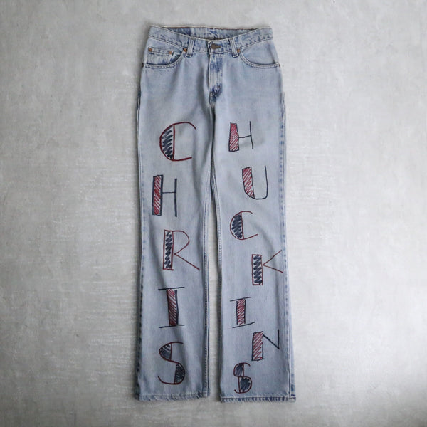 90’s "Levi's 517" previous owner's original painted saddleman jeans