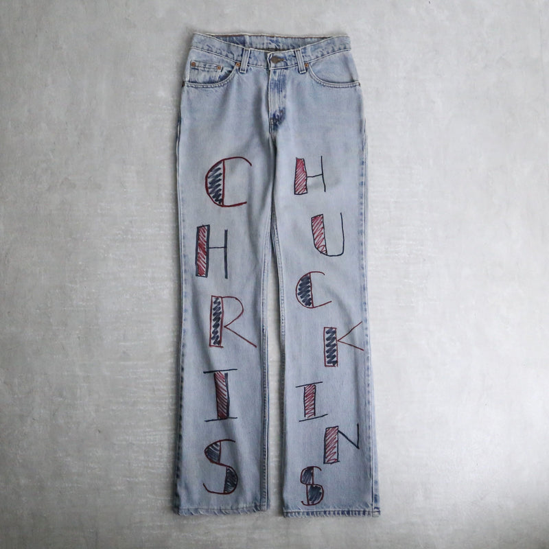 90’s "Levi's 517" previous owner's original painted saddleman jeans