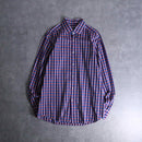 "HUGO BOSS" violet navy block check dress shirt