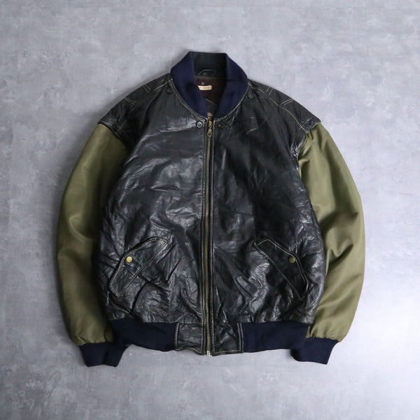 nylon switch 2way leather blouson