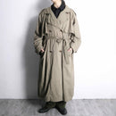 sand beige color poly long trench coat