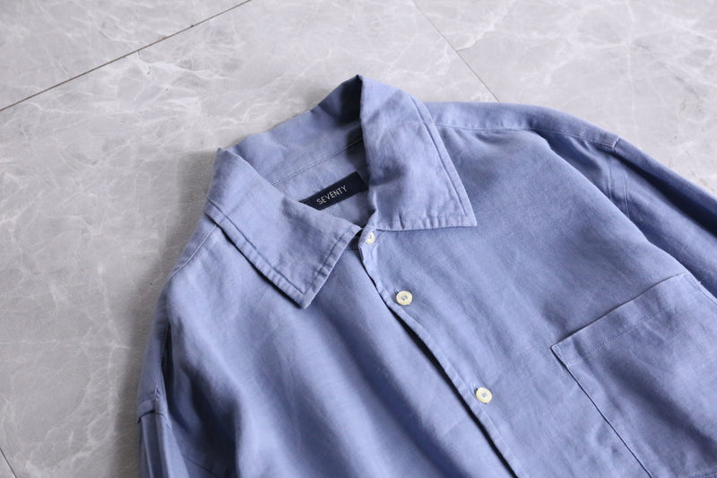 sax blue ramie dress shirts