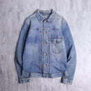 faded indigo single pocket denim jacket