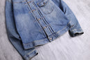 faded indigo single pocket denim jacket