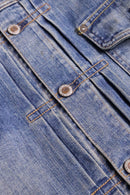 faded indigo single pocket denim jacket