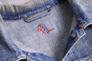 faded indigo single pocket denim jacket