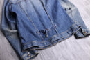 faded indigo single pocket denim jacket