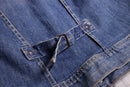 faded indigo single pocket denim jacket