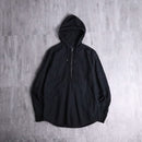 INC black linen half zip hoodie