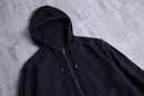 INC black linen half zip hoodie