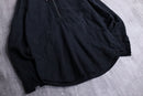 INC black linen half zip hoodie
