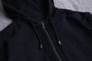 INC black linen half zip hoodie