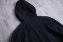 INC black linen half zip hoodie