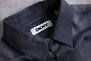 DKNY monotone shadow check cotton viscose shirt