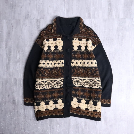 90-00s design knit jacket