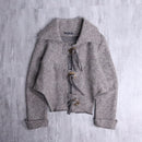 cropped deformation wool jacket