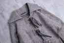 cropped deformation wool jacket