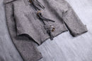 cropped deformation wool jacket