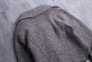 cropped deformation wool jacket