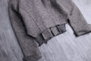 cropped deformation wool jacket
