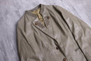 leaf patchwork olive-beige leather jacket