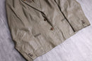 leaf patchwork olive-beige leather jacket