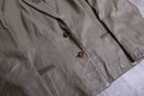 leaf patchwork olive-beige leather jacket