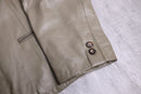 leaf patchwork olive-beige leather jacket