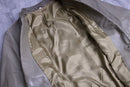 leaf patchwork olive-beige leather jacket