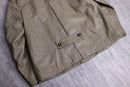 leaf patchwork olive-beige leather jacket