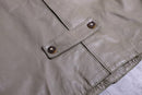 leaf patchwork olive-beige leather jacket
