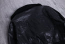 high-neck cropped leather jacket