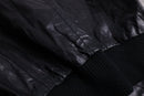high-neck cropped leather jacket