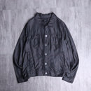 charcoal black denim tracker jacket