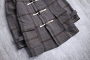 check pattern hooded duffle coat