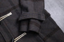 check pattern hooded duffle coat