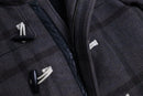 check pattern hooded duffle coat
