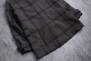 check pattern hooded duffle coat