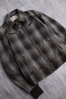 "xagon ma" boa-lined check zip jacket