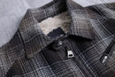"xagon ma" boa-lined check zip jacket