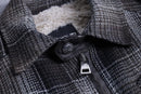 "xagon ma" boa-lined check zip jacket