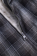 "xagon ma" boa-lined check zip jacket